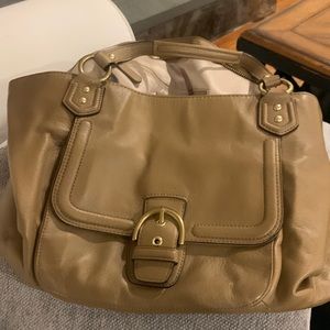 COACH light brown leather tote
